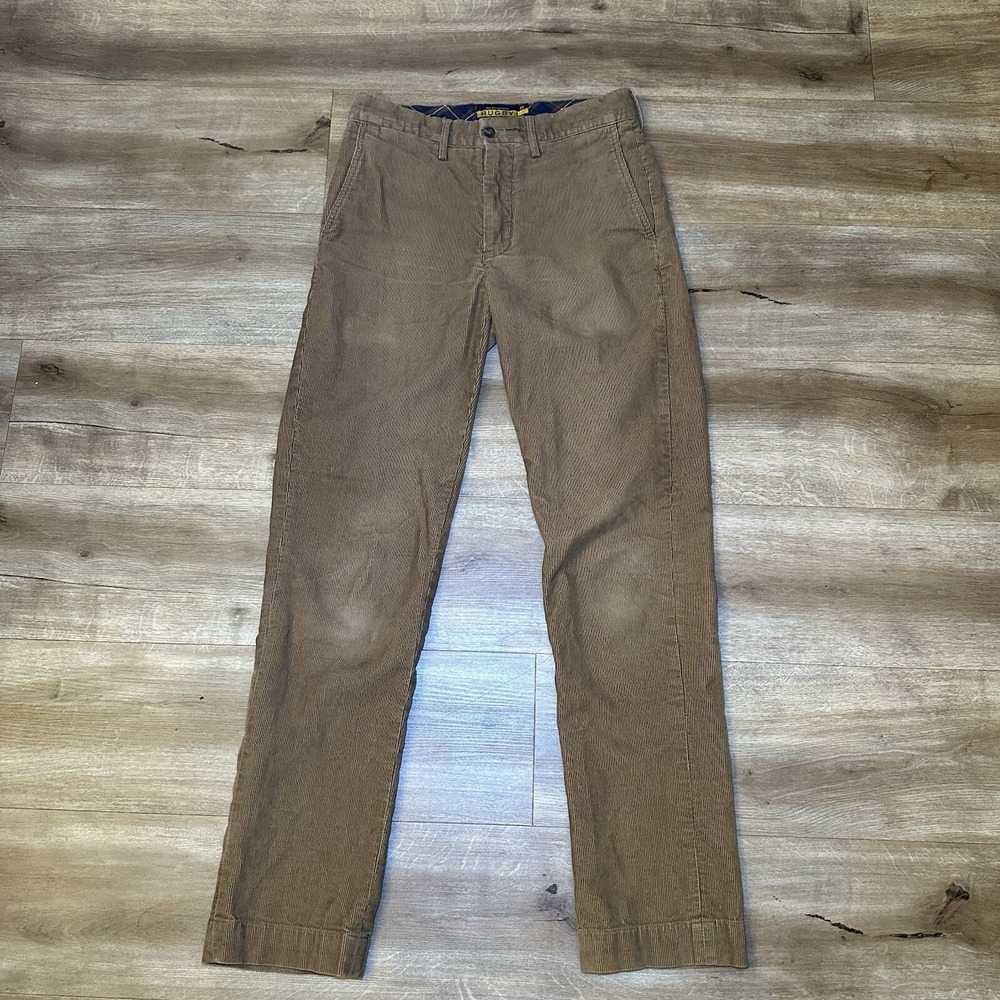 Ralph Lauren Rugby Corduroy Pants Men 28x32 Tan‎ Brown Slim Straight Leg Cotton